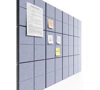 Bumusty Large Cork Board Alternative 47 x35 Felt Bulletin Board Tiles, with 30 Pushpins, 70 Adhesive Tabs, 12 Pack Slat Wall Paneling, Cork Boards for Office Push Pin Board Felt Board-Soft Periwinkle