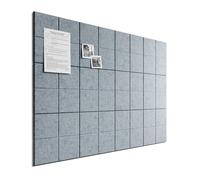 Bumusty Large Cork Board Alternative 47 x35 Felt Bulletin Board Tiles, with 30 Pushpins, 70 Adhesive Tabs, 12 Pack Slat Wall Paneling, Cork Boards for Office Push Pin Board Felt Board-Silver Mink