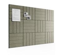 Bumusty Large Cork Board Alternative-48 x 36" Felt Bulletin Board Tiles, with 30 Pushpins, 70 Adhesive Tabs, 12-Pack Slat Wall Paneling, Cork Boards for Office Push Pin Board Felt Board-Earth Brown