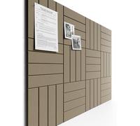 Bumusty Large Cork Board Alternative 48"x36" Felt Bulletin Board Tiles, with 30 Pushpins, 70 Adhesive Tabs, 12Pack Slat Wall Paneling, Cork Boards for Office Push Pin Board Felt Board-Earth Brown