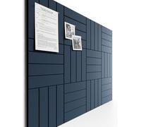 Bumusty Large Cork Board Alternative 48"x36" Felt Bulletin Board Tiles, with 30 Pushpins, 70 Adhesive Tabs, 12Pack Slat Wall Paneling, Cork Boards for Office Push Pin Board Felt Board-Carbon Blue