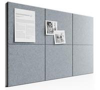 Bumusty Large Cork Board Alternative36 x24 Felt Bulletin Board Tiles, with 30 Pushpins, 40 Adhesive Tabs, 6Pack Slat Wall Paneling, Cork Boards for Office Push Pin Board Felt Board-Silver Mink