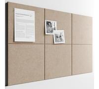 Bumusty Large Cork Board Alternative36 x24 Felt Bulletin Board Tiles, with 30 Pushpins, 40 Adhesive Tabs, 6Pack Slat Wall Paneling, Cork Boards for Office Push Pin Board Felt Board-Deep Camel