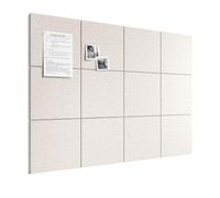 Bumusty Large Felt Notice Board 120 × 90 cm Cork Board Alternative-12 Pack with 70 Safe Removable Adhesive Tabs, Cork Boards for Walls for Home Office Classroom Pin Board-Oatmeal