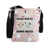 Bun-co Game Night Gift Rollin' With My Bunco Squad Crossbody Bag Dice Game Lovers Gift, Rollin' With Xk