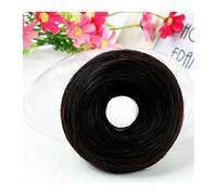 Bun Hair Piece 1Pc Chignon Hairpieces With Elastic Rubber Band For Women Human Hair Bun Messy Bun Hair Piece Donut Chignon Brazilian Remy Hair Bun Extension (#1B)