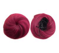 Bun Hair Piece Chignon Extensions For Women Hair Buns Drawstring Ponytail Hair Piece Chignon Clip In Scrunchies Hairpieces Synthetic Straight Hair Bun Extension (Burg)