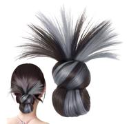 Bun Hair Piece - Claw Clip Ponytail Hair Extension for Daily Wear | High Temp Silk Build, Feathered Synthetic Design with Quick Styling Feature for Festival, Cheer, 5.91x1.97x1.18 inches