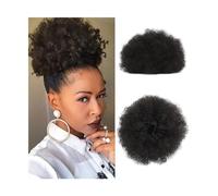 Bun Hair Piece Curly Afro Puff Ponytail Extensions Short Synthetic Updo Hair Pieces for Natural Look and Style Hair Accessories Hair Pieces for Women(8cun-1B)