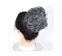 Bun Hair Piece Curly Messy Hair Bun Chignon Donut Hair Pad Elastic Hair Synthetic Hairpiece for Women Hair Pieces for Women(1Tdimgray)