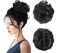 Bun Hair Piece for Women - Claw Clip Bun HairPieces, Claw Clip Hair BunExtension, Daily Wear for Thin or Short Hairs (Black)
