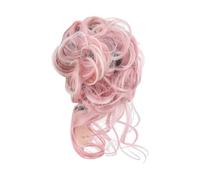 Bun Hair Piece Hair Wig High-Resilience Elastic Band Easy Care Anti-slip Breathable Dress Up Natural Look Heat-friendly Chignon Wig for Party Hair Pieces for Women(Pink)