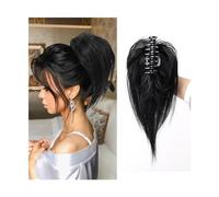 Bun Hair Piece Messy Bun Hair Piece Claw Clip in Hair Buns Hair Piece for Women Straight Short High Ponytail Extension Tousled Updo Faux Hair Hair Pieces for Women(Q51-1B)