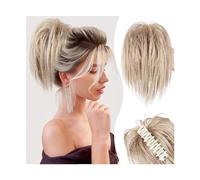 Bun Hair Piece Messy Bun Hair Piece Claw Clip in Hair Buns Hair Piece for Women Straight Short High Ponytail Extension Tousled Updo Faux Hair Hair Pieces for Women(Q51-27-613)