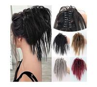 Bun Hair Piece Messy Bun Hair Piece Synthetic Claw Clip Hair Bun Wavy Curly Chignon Hair Extensions Claw Clip Ponytail Hairpieces Hair Scrunchie with Clip for Women,27H613