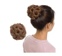 Bun Hair Piece Synthetic Claw Clip In Chignon Fake Hair Chignon Bun Hairpiece Black Brown Blonde Women Curly Chignon Bun Hair Hair Pieces for Women(Light brown)