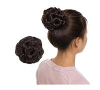 Bun Hair Piece Synthetic Claw Clip In Chignon Fake Hair Chignon Bun Hairpiece Black Brown Blonde Women Curly Chignon Bun Hair Hair Pieces for Women(Meidum brown)