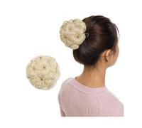 Bun Hair Piece Synthetic Claw Clip In Chignon Fake Hair Chignon Bun Hairpiece Black Brown Blonde Women Curly Chignon Bun Hair Hair Pieces for Women(Bleach blonde)