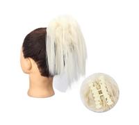 Bun Hair Piece Synthetic Claw Clip Messy Bun Hair Extensions Fluffy Chignon Black Blonde Hair Bun Updo False Natural Hairpiece for Women Hair Pieces for Women(60)