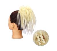 Bun Hair Piece Synthetic Claw Clip Messy Bun Hair Extensions Fluffy Chignon Black Blonde Hair Bun Updo False Natural Hairpiece for Women Hair Pieces for Women(613)