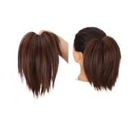 Bun Hair Piece Synthetic Hair Bun Messy Chignon Hairpiece for Women Straight Hair Extension Ponytail Scrunchies with Elastic Rubber Band Hair Pieces for Women(Light Brown)