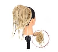 Bun Hair Pieces for Women 1 Pack Messy Wavy Bun Synthetic Braid Elastic Cord Rubber Headband Ponytail Hair Wig Extensions