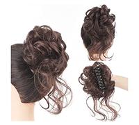Bun Hair Pieces for Women Synthetic Curly Wavy Bun Hair Extension Messy Claw Clip Chignon Hair Bun Curly Wig Claw in Bun Messy Chignons Hair Extensions for Women Hair Bun Scrunchies (Color : SW207-