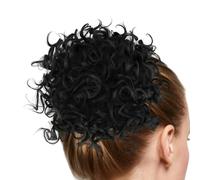 Bun Hairpiece, Curly and Voluminous Synthetic Hair Updo with Practical | Drawstring for easy and quick styling, natural and elegant hair solution for a perfect undone bun, reliable