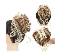 Bun Hairpiece Synthetic Curly Wavy Bun Hair Extension Messy Claw Clip Chignon Hair Bun Curly Wig Claw in Bun Messy Chignons Hair Extensions for Women Bun Hair (Color : SW207-27613)