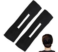 Bun Maker For Long Hair, Hair Bun Maker 2Pcs Roller Simple Braid for Women French Hairstyle Deft Accessories for Long Thick Black