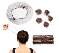 Bun Nets for Ballet Child, 20Pcs Brown Hair Nets & 20Pcs Bobby Pins Invisible Bun Hair Nets Elastic Edge Mesh Ballet Bun Net Holder for Women Girls Dance Nurse Wig Fixing Hair (Coffee)