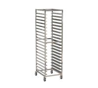 Bun Pan Bakery Rack,9/18/20-Tier Aluminum Bakery Speed Rack with Wheels,Commercial Cooling Trolley for Full Half-Size Baking Pans(20-Tier)