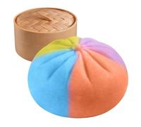 Bun Squeeze Toy - Bun Shape Sensory Fidget Stress Ball for Kids | Colorful Pinch Artifact with Soft Silicone Texture & Dough Feel for Working, Studying, Home and Office
