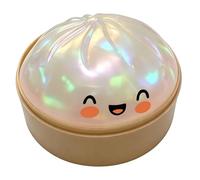 Bun Squeeze Toy Realistic Steamed Bun Stress Relief Toy for Kids and Adults, Soft TPR Squishy Fidget Toy with Cute Expressions, Ideal Sensory Toy for Anxiety Relief and Desk Decor (Beige)