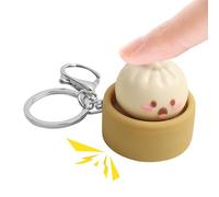 Bun Stress Keychain, Cute Desktop Fidget Toy, Soft Squishy Keyring with Stress Relief Feature, Fidget Gadget for Boys Girls, Bun Toy with Playful Style, Fidgeta Keychain for Office Travel