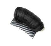 Bun Wig, Invisible Synthetic Hair Fluffer Raising Cushion Comb - The Ultimate Volume Bun Styling,Messy Bun Wig(Black)