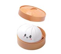 Bun with Foo-d Steamer,Jumbo Dumpling Squishy Stress Toy, Kawaii Soft Squeeze Decompression Doug, Colorful Fidget Sensory Stress Relief, Anxiety Relief Fidget Toy-White