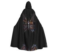 BUNAL Mystery Butterfly Prom Hooded Poncho No Zipper Comes With An Oversized Hood Comfortable And Soft Allowing You To Enjoy The Party To The Fullest, Black, One size