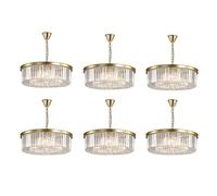 BUNCC American Minimalist Crystal Pendant Light LED Postmodern Round Golden Stainless Steel Chandeliers Ceiling Light Flush Mount Hanging Light For Dining Room, Living Room, Bedroom, Hallway