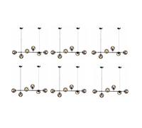 BUNCC Modern 6-Head Sputnik Chandeliers Adjustable Height Lighting Fixture Nordic Glass Shade Magic Beans Island Ceiling Pendant Lights For Living Room Dining Room Bedroom