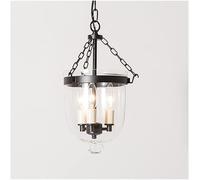 BUNCC Vintage 3-Lights Inverted Bowl Chandelier, Clear Glass Lantern Pendant Light, Gold Farmhouse Hanging Light Fixture Adjustable Height Farmhouse Geometric Ceiling Light For Dining Room