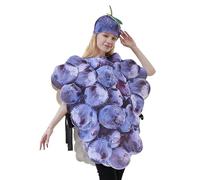 Bunch Grapes Tunic - 34 Purple Vest, Food Clothes Set, Balloon Apparel Matching Hat | Christmas Drama Show Props School Parade Hen Night Bachelor Brace Make Pretend Play Birthday