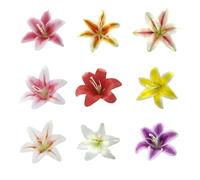 Bunch of 9 Mixed Color PU Artificial Calla Lily Flower Bouquet,Lifelike Real Touch Latex Fake Flower Lily for Birthday Bride Shower DIY Craft Wedding Home Party Garden Decoration(Assorted Color)