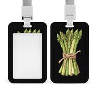Bunch of Asparagus Funny ID Badge Holder with Lanyard Name Card Holders for Work Nurse Teacher