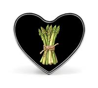 Bunch of Asparagus Funny Lapel Pins Heart Shaped Button Brooch Badge Pin Hat Clothes Jewelry for Men Women