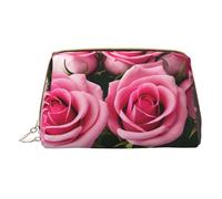 Bunch of Flowers in A Vase Leather Hand-Held Zipper Makeup Bag Storage Bag for Miscellaneous Items Pen Case