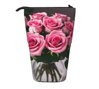 Bunch of Flowers in A Vase Vertical Retractable Pencil Case Storage Bag Daily Storage for School Office Makeup Bag