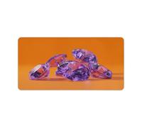 Bunch of Purple Transparent Diamonds Laptop Desk Pads 60x30cm Keyboard Gaming Desk Mat Non-Slip Stitched Edge Desk Mat for Work, Game, Office, Home