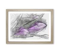 Bunch of Purple Tulips in Abstract Framed Print | A2 Oak Framed Wall Art | Ready to Hang | Abstract Fantasy Picture | Living Room Bedroom Lounge Office