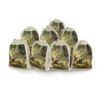 Bunches Pocket, Animals in Woodland Printed Flower Bag,thickened Bunches Pocket,portable Bunches Pocket,small Bunches Pocket 8-pack